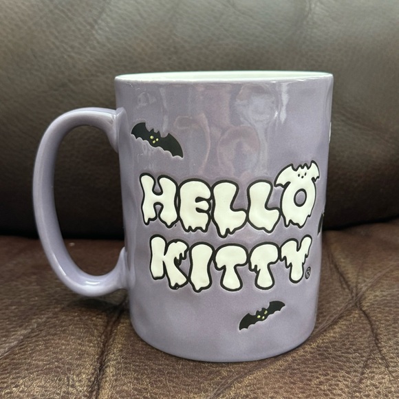 Hello Kitty Mummy 17oz Purple Halloween Mug - Bats Ghosts - Picture 6 of 10